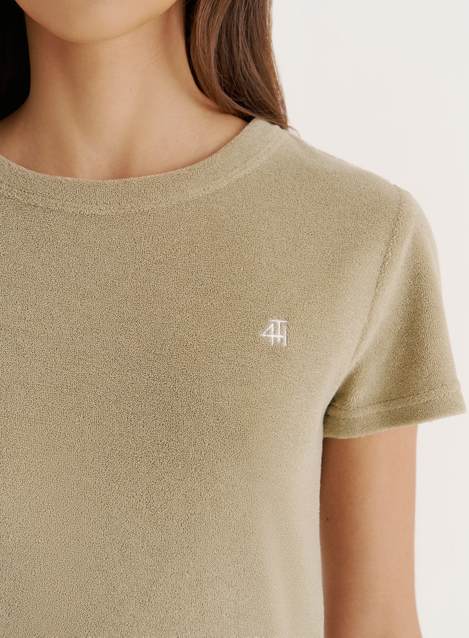 Green Towelling Short Sleeve Top